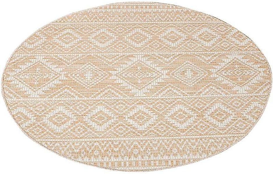 Carpet City Outdoorteppich "PALM3522" rund 5 mm Höhe Wetterfest & UV-bestän günstig online kaufen