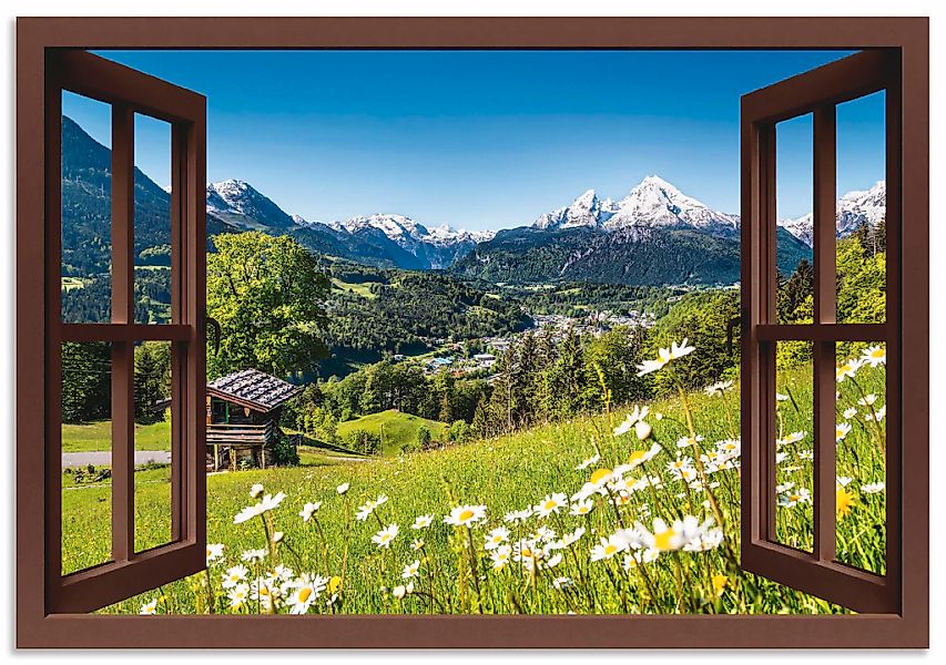 Artland Wandbild "Fensterblick Bayerischen Alpen", Berge, (1 St.), als Alub günstig online kaufen