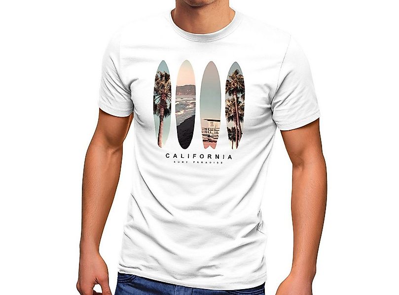 Neverless Print-Shirt Herren T-Shirt California Surf Paradise Surfboards Gr günstig online kaufen