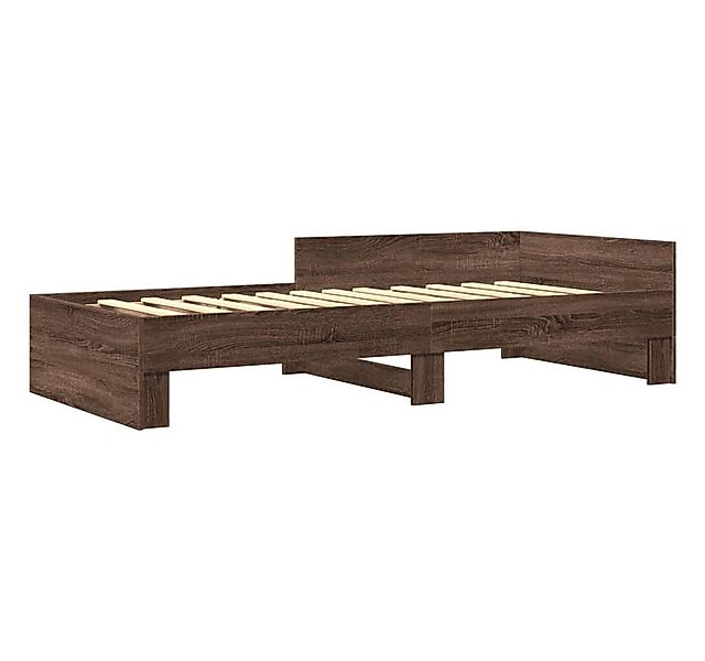 vidaXL Bett Bettgestell ohne Matratze Braun Eiche 100x200 cm Holzwerkstoff günstig online kaufen