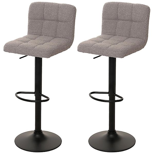 MCW Barhocker G87 2er-Set Grau Stoff Boucle günstig online kaufen