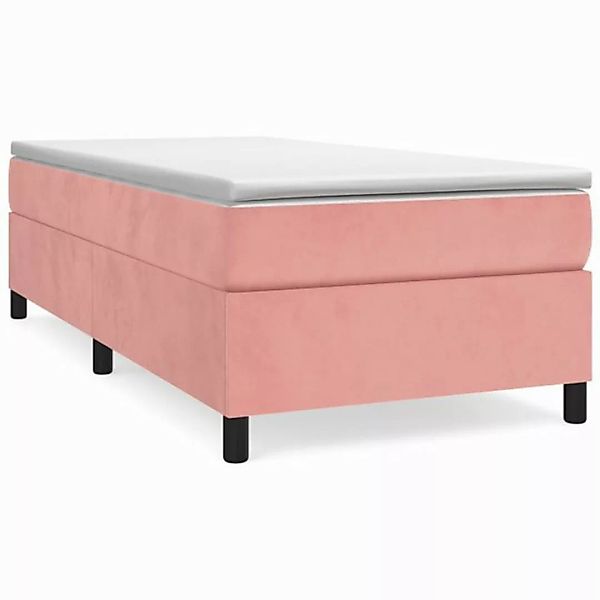 vidaXL Boxspringbett mit Matratze Rosa 100x200 cm Samt1378711 günstig online kaufen