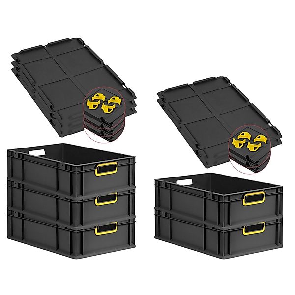 PROREGAL SuperSparSet 5x Eurobox Nextgen Color Mit Auflagedeckel HxBxT 17x4 günstig online kaufen
