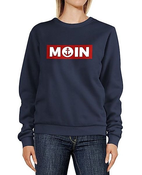 Neverless Sweatshirt Sweatshirt Damen Moin norddeutsch Morgen Anker Badge R günstig online kaufen