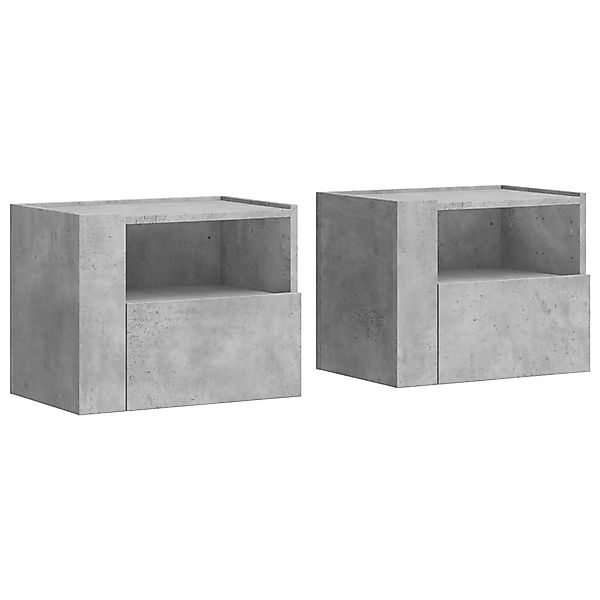 vidaXL Nachttisch Wand-Nachttische 2 Stk. Betongrau günstig online kaufen