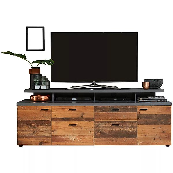 TV-Lowboard Mood Old Wood Nachbildung Beton dunkel Optik B/H/T: ca. 180x65x günstig online kaufen