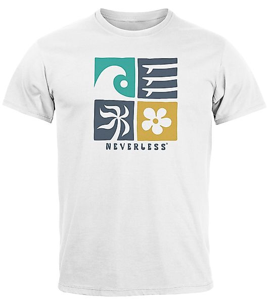 Neverless Print-Shirt Herren T-Shirt Surfing Icons günstig online kaufen