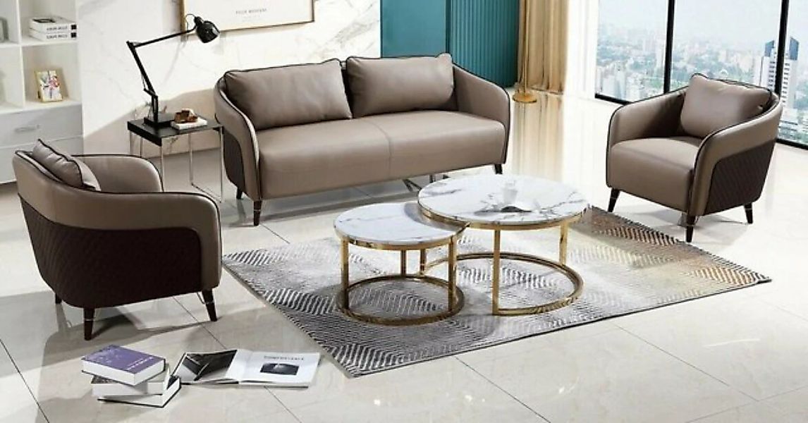 JVmoebel Sofa Moderne Braune Sofagarnitur 3+1+1 Set Luxus Couchen Set, Made günstig online kaufen