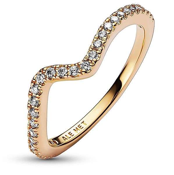 Pandora Fingerring Funkelnde Welle Goldfarben günstig online kaufen