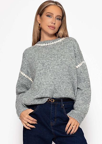 SASSYCLASSY Strickpullover Pullover mit Ziernähten für günstig online kaufen