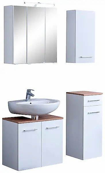 welltime Badmöbel-Set "Avignon" 4 Stk. tlg. mit 3D-Spiegelschrank mit LED-A günstig online kaufen
