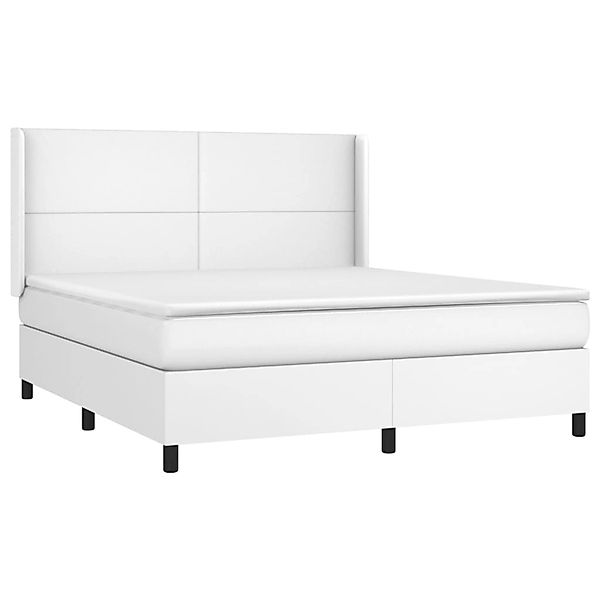vidaXL Boxspringbett mit Matratze & LED Weiß 160x200 cm Kunstleder 3139272 günstig online kaufen