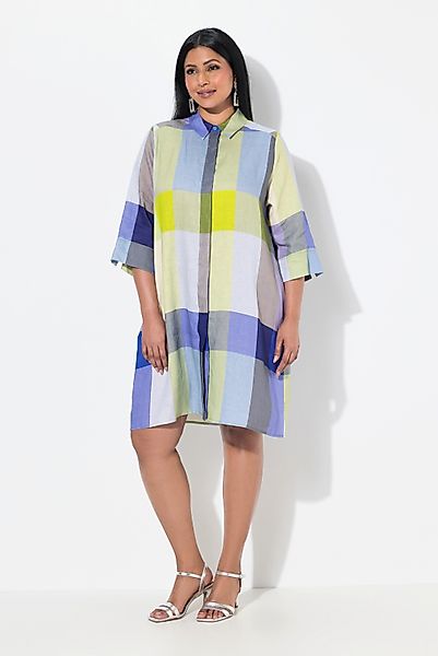 Ulla Popken Longbluse Leinen-Longbluse Hemdkragen Taschen günstig online kaufen