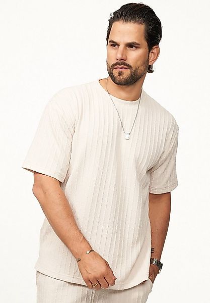 CARISMA T-Shirt mit Strickstruktur & Rundhals für Herren Kurzarm Shirt mit günstig online kaufen