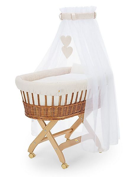 FabiMax Stubenwagen naturbelassen, Komplettset, Musselin & Waffelpiqué, Ink günstig online kaufen