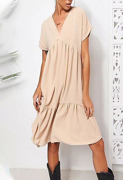 SEGUEN Sommerkleid Damen Frischer und süßer V-Ausschnitt Swing Rock Kleid C günstig online kaufen