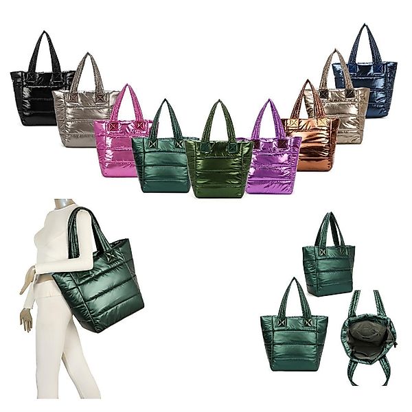 ITALYSHOP24 Schultertasche XXL Damen Nylontasche Shopper günstig online kaufen
