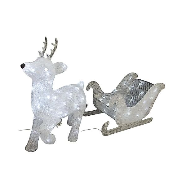 Lex LED Weihnachtsfigur Rentier mit Schlitten Figur Beleuchtet Weihnachtsde günstig online kaufen