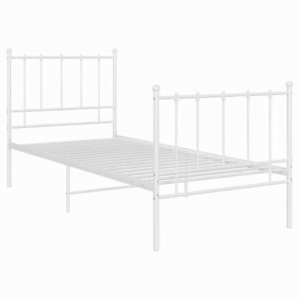 furnicato Bettgestell Bett Weiß Metall 100x200 cm (1-tlg) günstig online kaufen