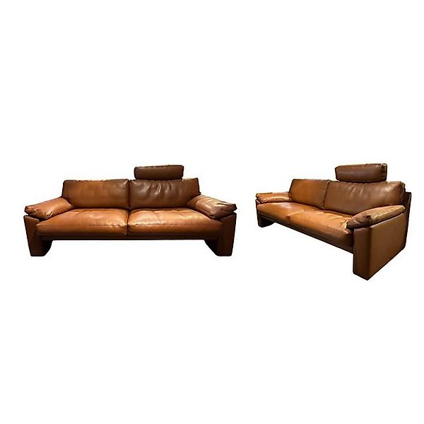 Erpo Polstergarnitur 2er-Set Sofa 05550004 XC Leder N Tabac Nature 850 Brau günstig online kaufen