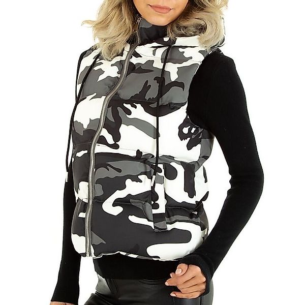 Ital-Design Longweste Damen Freizeit (78473308) Kapuze Animal Print Gefütte günstig online kaufen