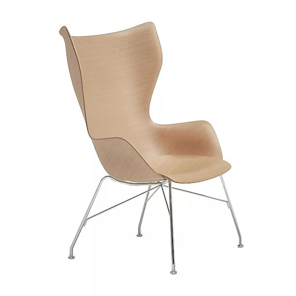Kartell - K/Wood Sessel - hellbraun/Eichenfurnier/3D geformt/BxHxT 68x110x6 günstig online kaufen