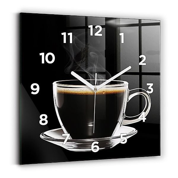 Tulup Wanduhr Glasuhr Kaffee Rechteckige Uhr günstig online kaufen