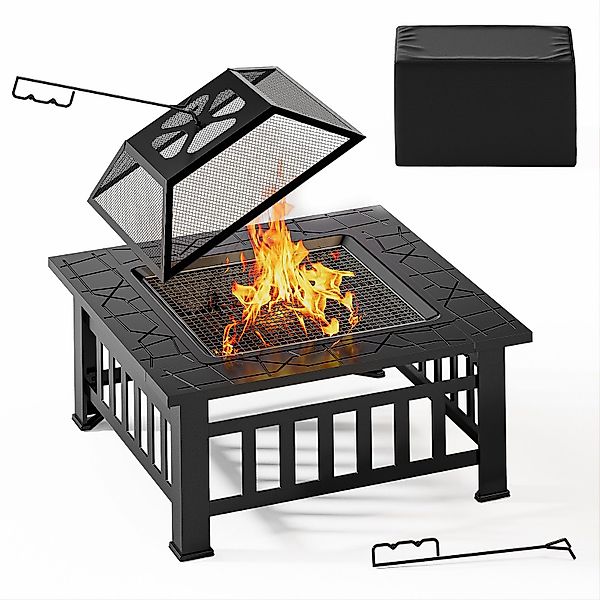 Bealife Feuerschale,Holzkohlegrill Schürhaken, 2-in-1 BBQ Grill, günstig online kaufen