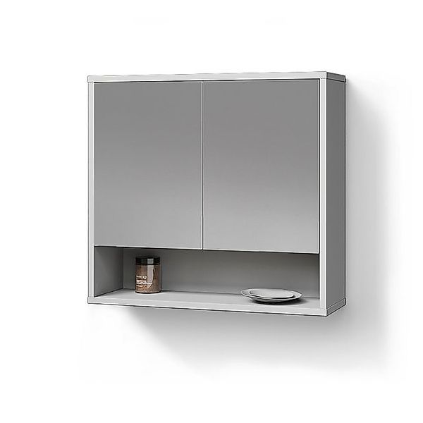 Livinity® Badezimmerspiegelschrank ATERNO, Weiß, 70 x 65 cm mit 2 Türen günstig online kaufen