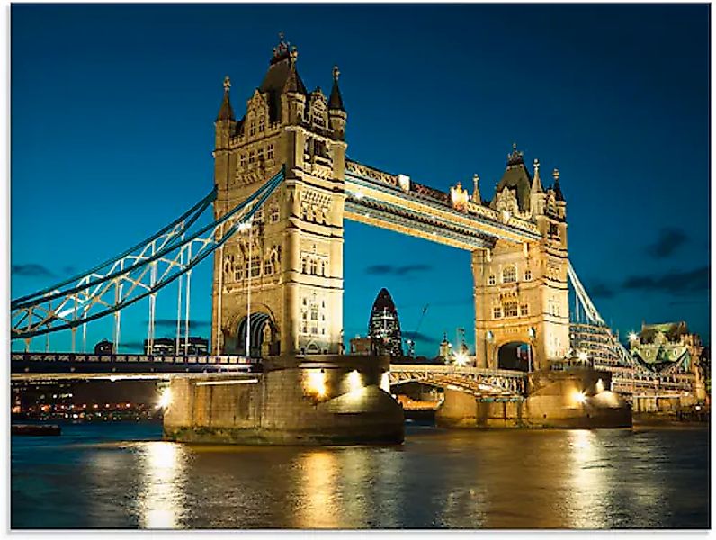 Artland Glasbild »Tower Bridge Abenddämmerung London« Brücken 1 Stk. tlg. i günstig online kaufen