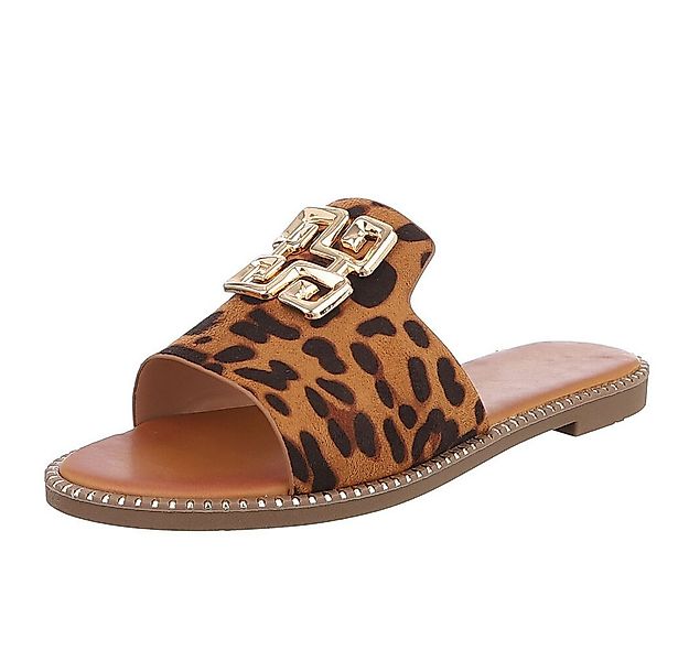 Ital-Design Elegante Damen Slippers mit luxuriöser Verzierung Pantolette (8 günstig online kaufen