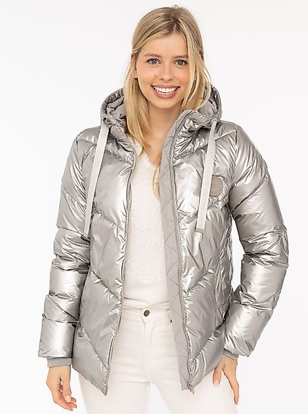 Zwillingsherz Steppjacke "Zwillingsherz" glänzend, Kapuze, Herzchen-Prägung günstig online kaufen
