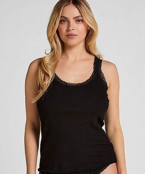 Hunkemöller Pyjama Rippjersey-Top mit Spitze günstig online kaufen