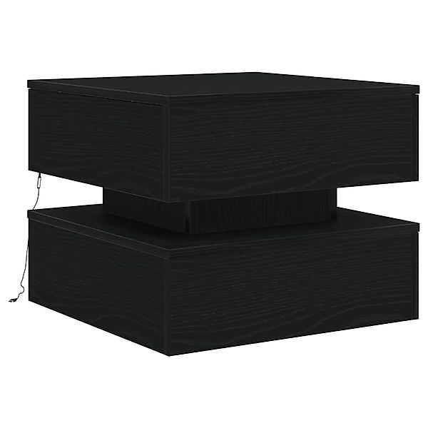 vidaXL Couchtisch mit LED-Leuchten Schwarz Eichen-Optik 50x50x40 cm 862257 günstig online kaufen