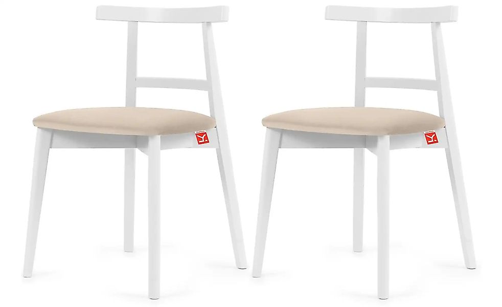 KONSIMO Holzstuhl 2er-Set   ¦ creme ¦ Maße (cm): B: 47 H: 76 Stühle > Polst günstig online kaufen