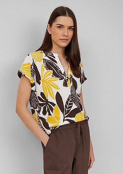 s.Oliver Kurzarmshirt T-Shirt Strukturiertes T-Shirt im Relaxed Fit mit V-A günstig online kaufen