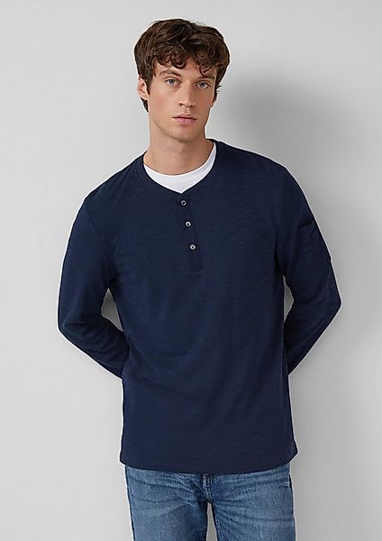 s.Oliver Langarmshirt T-Shirt Henley-Longsleeve mit Flammgarnstruktur und Ä günstig online kaufen