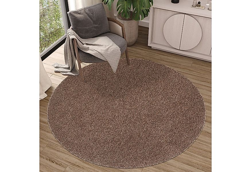 Tapiso Teppich NIZZA, rund, Höhe: 6 mm, Wohnzimmer, Schafzimmer, Einfarbig günstig online kaufen