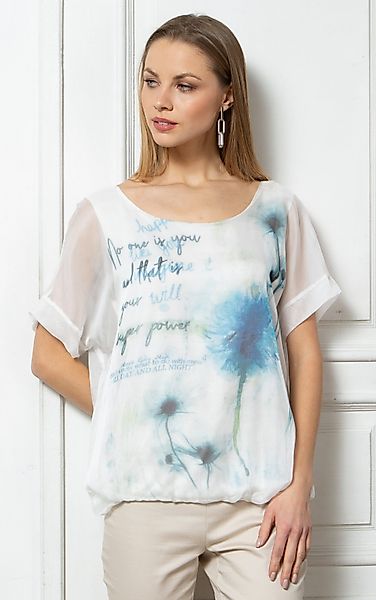 Passioni Chiffonbluse Chiffontunika in Weiß mit günstig online kaufen