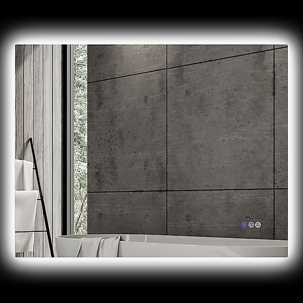 HOMCOM LED Badezimmerspiegel 80x60cm, Beleuchteter Badezimmerspiegel mit Ra günstig online kaufen