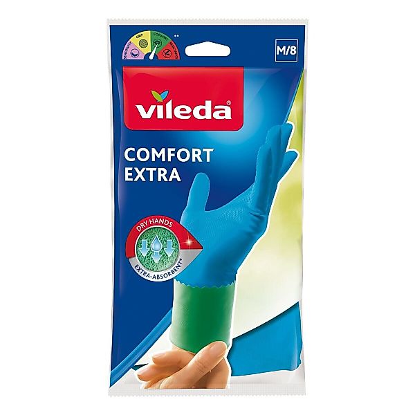 Vileda Latexhandschuhe Comfort Extra mit Feuchtigkeitslotion, günstig online kaufen