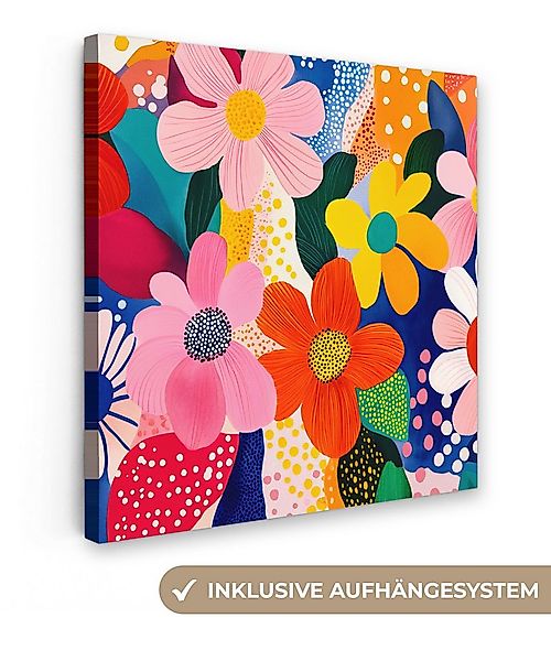 OneMillionCanvasses® Leinwandbild Blumen - Bunt - Tupfen, Fotodruck (1 St), günstig online kaufen