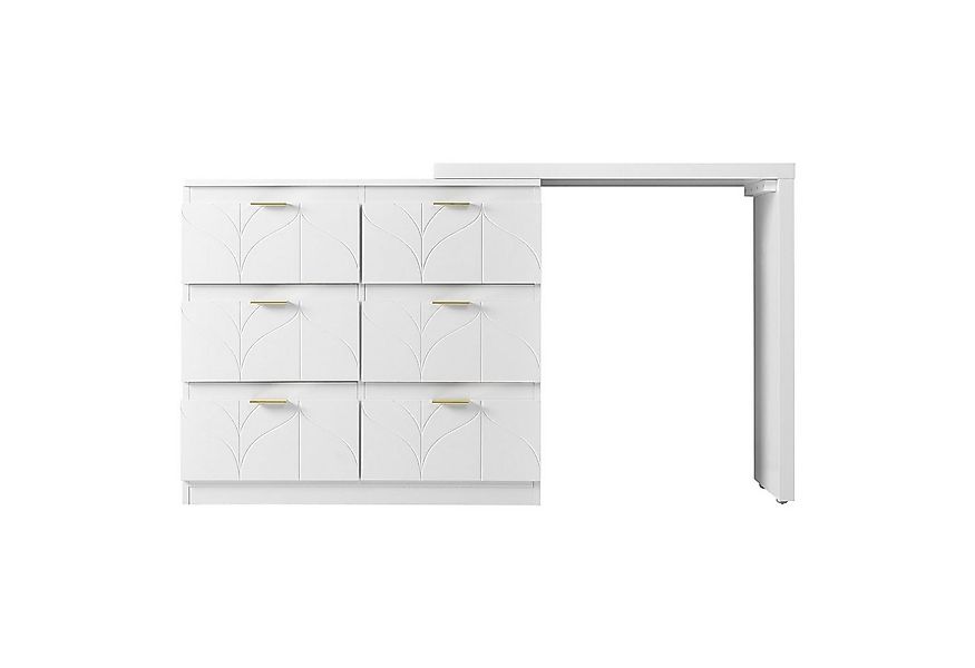 Flieks Schminktisch, mit 6 Schubladen & drehbarer Tischplatte (ohne Spiegel günstig online kaufen