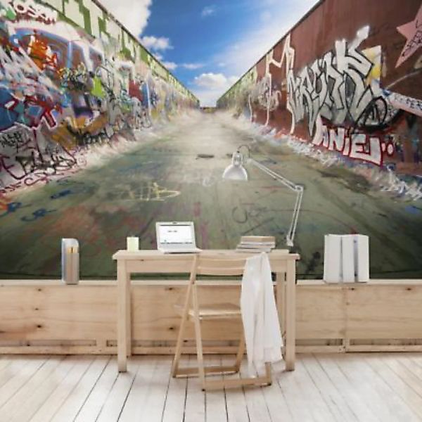 Bilderwelten Kindertapete Skate Graffiti blau Gr. 288 x 190 günstig online kaufen
