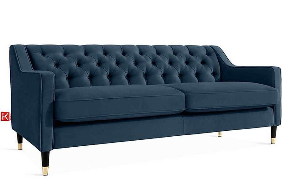 KONSIMO® Chesterfield-Sofa NOMUS 3-Sitzer Sofa, hohe Beine, gewellte Feder, günstig online kaufen