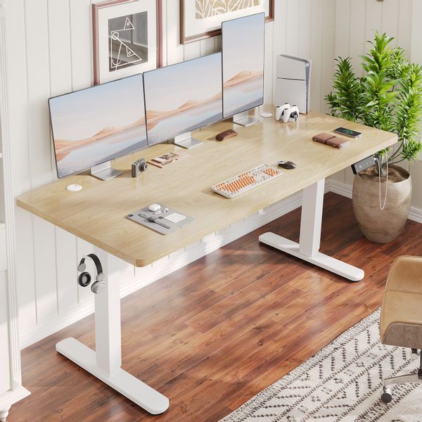 HOMALL Schreibtisch Höhenverstellbarer Schreibtisch mit 3 günstig online kaufen