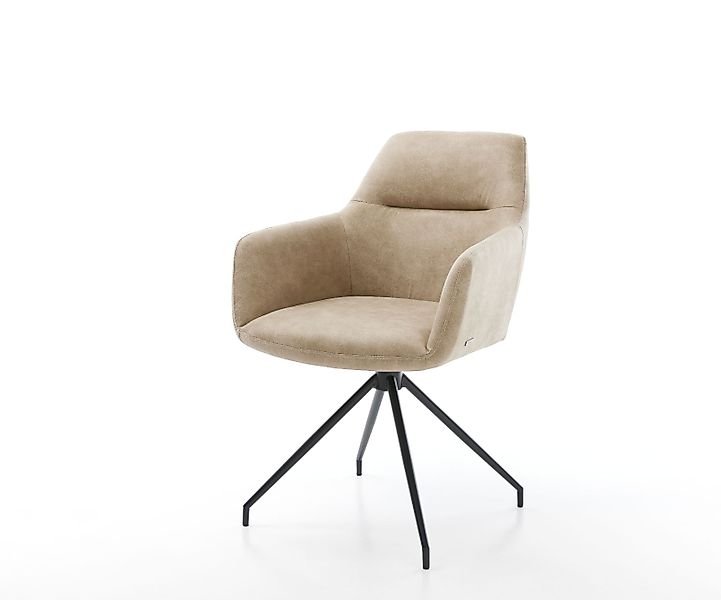 Esszimmerstuhl Pejo-Flex Mikrofaser Beige Vintage Kreuzgestell konisch Schw günstig online kaufen