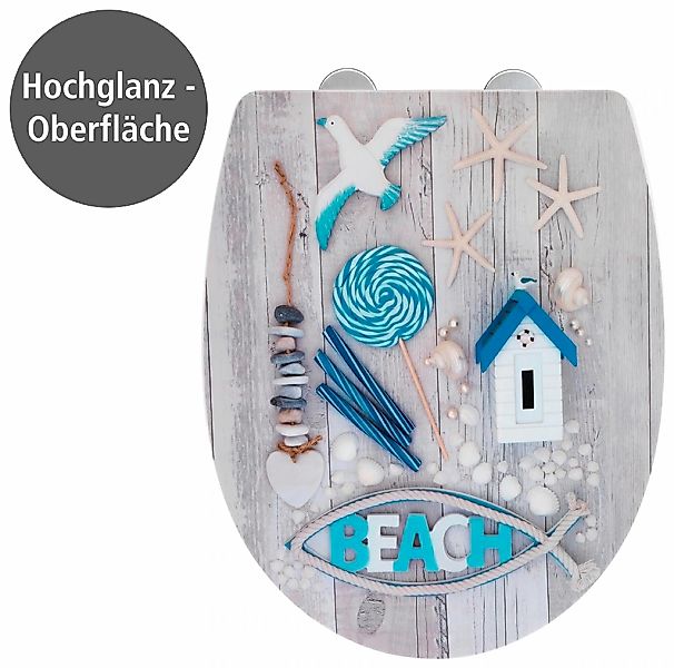 WENKO WC-Sitz "Beach High Gloss" 1 Stk. tlg. Thermoplast günstig online kaufen
