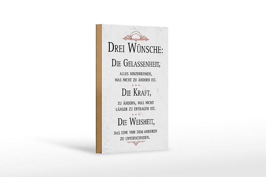 Femer GmbH Holzbild Spruch Drei Wünsche Gelassenheit Weisheit 12x18 cm, Spr günstig online kaufen