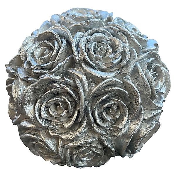 ZGM Beton Rosenkugel groß mit silberner Patina günstig online kaufen